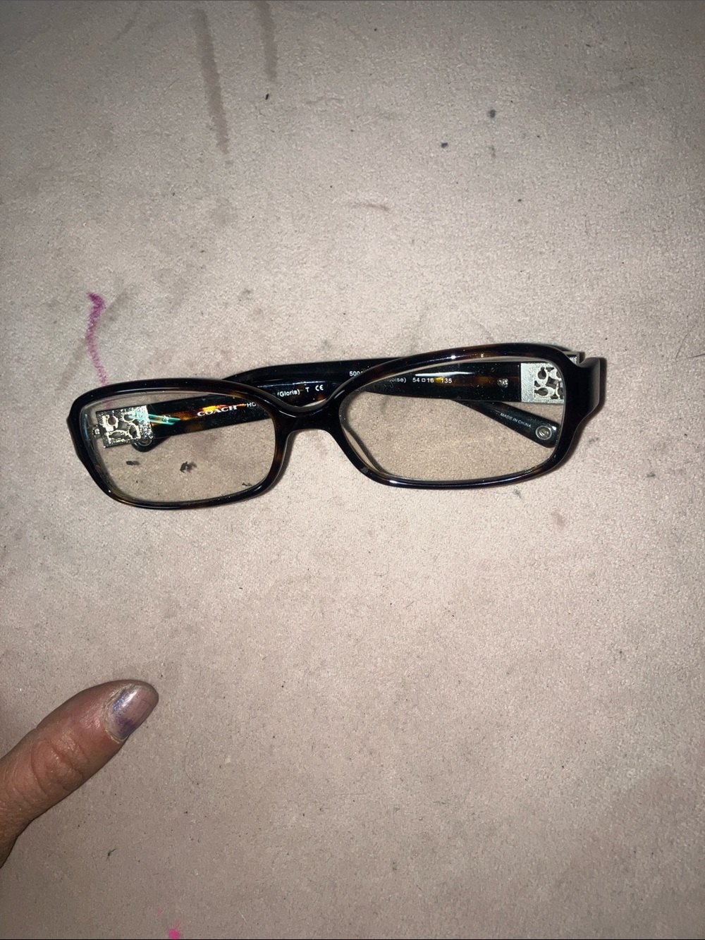 Coach reading Brown Tortoiseshell Rectangular Eyeglass Frames